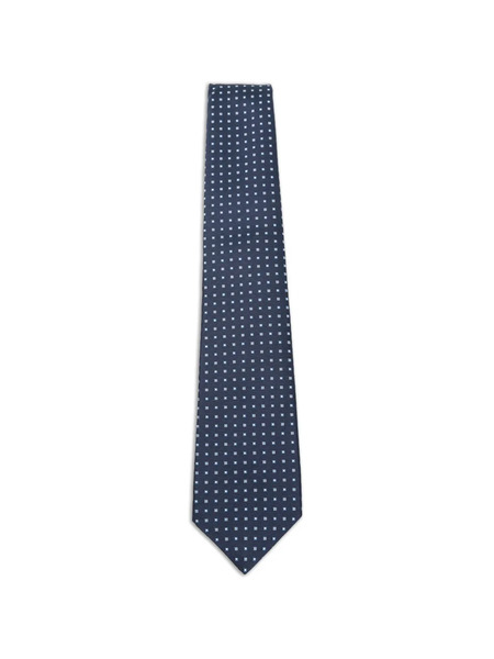  Kiton Corbata De Seda Con Estampado Geométrico - Azul 