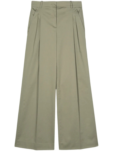  Kiton Pantalones Anchos De Popelina - Verde 