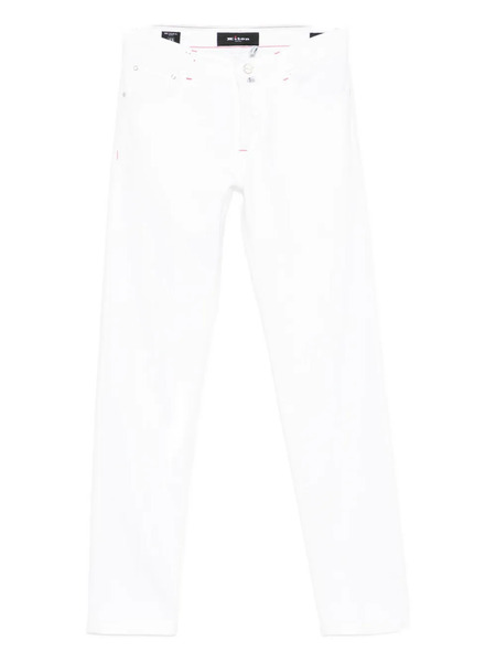  Kiton Pantalones Rectos De Algodón - Blanco 
