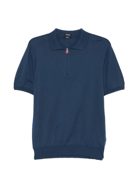  Kiton Polo De Algodón Con Cremallera - Azul 
