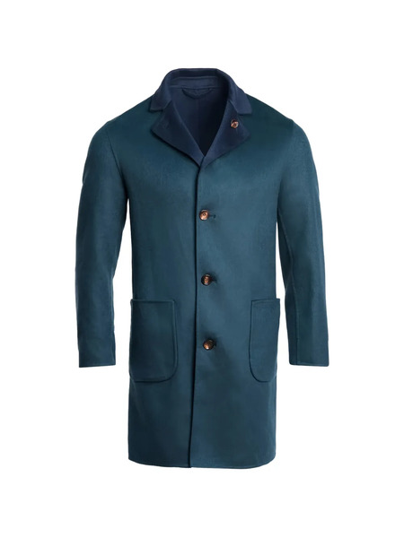 Kiton Sobretodo De Cachemira Reversible - Azul 
