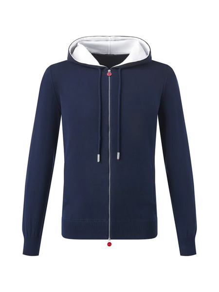  Kiton Sudadera Con Capucha Y Cremallera - Azul 