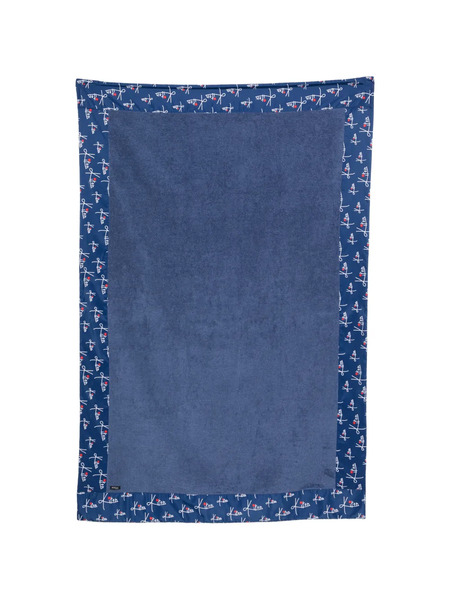  Kiton Toalla De Playa Con Logo Estampado - Azul 