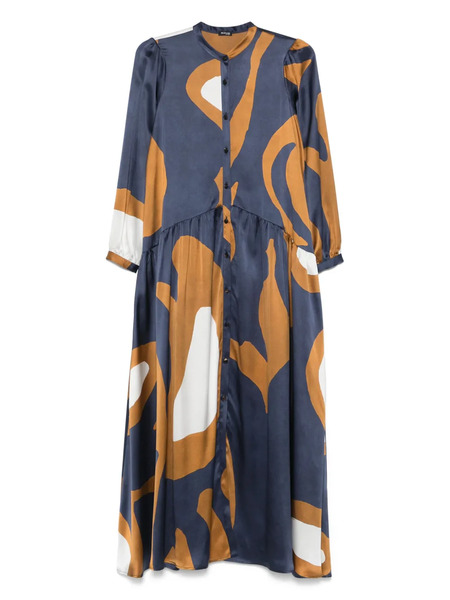  Kiton Vestido Largo Con Estampado Abstracto - Azul 