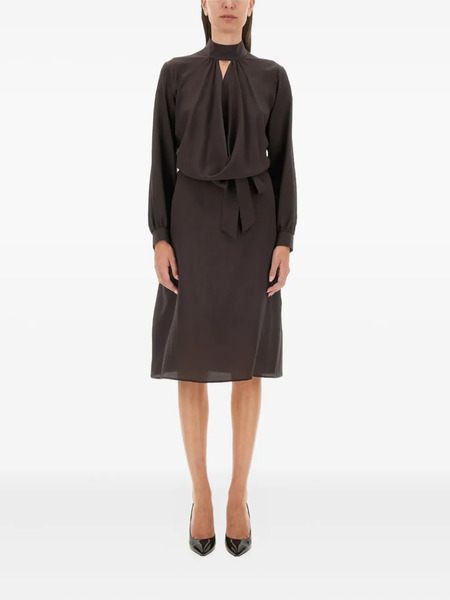  Kiton Vestido Midi De Seda - Marrón 