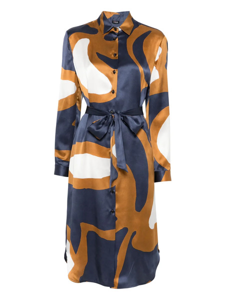  Kiton Vestido Midi Estampado - Azul 