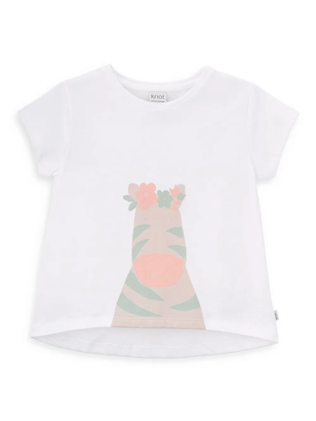  Knot Camiseta Zebra - Blanco 