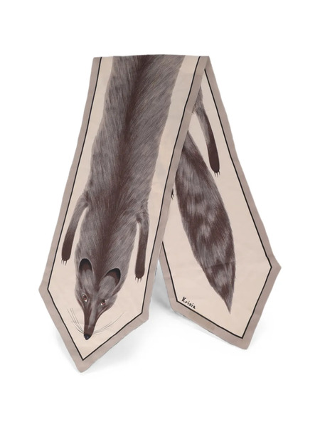  Krizia Pre-owned Fox-print Scarf - Gris 