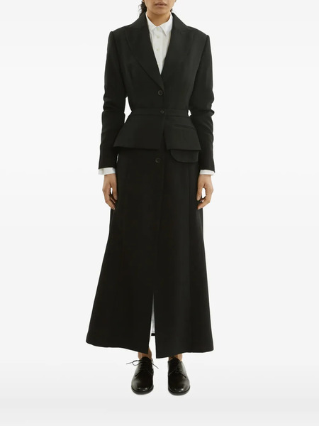  La Collection Abrigo Gaia Con Peplum - Negro 