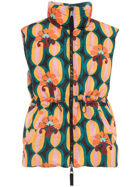  La Doublej Chaleco Acolchado Con Estampado Floral - Azul 