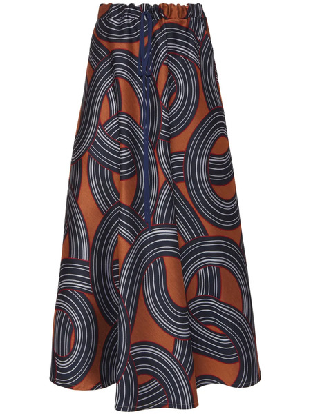  La Doublej Falda Midi En Jacquard - Azul 
