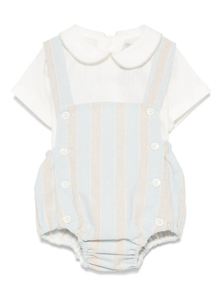  La Stupenderia Set De Pelele A Rayas - Blanco 