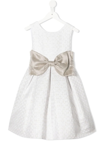  La Stupenderia Vestido En Jacquard Acampanado - Blanco 