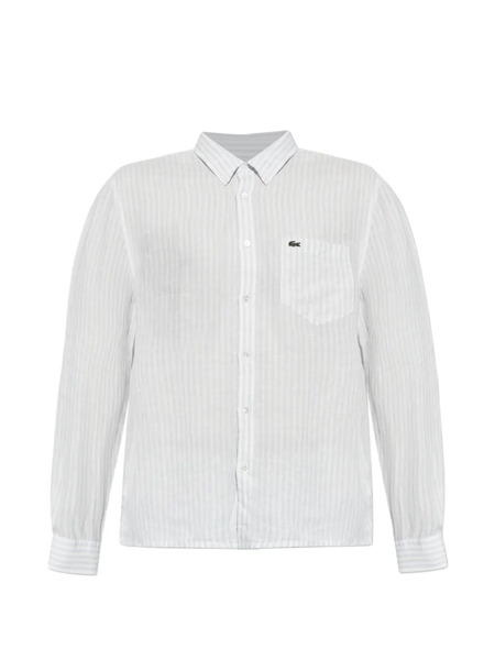  Lacoste Camisa A Rayas De Lino - Azul 