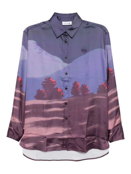  Lacoste Camisa Estampada - Morado 