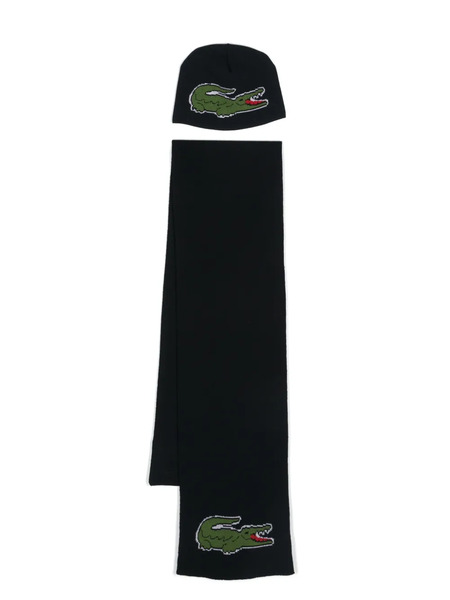  Lacoste Conjunto Con Logo En Intarsia - Azul 