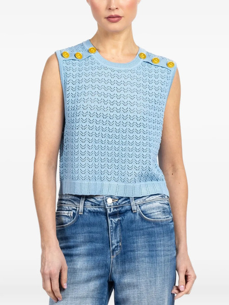  L'agence Top De Ganchillo Con Botones - Azul 
