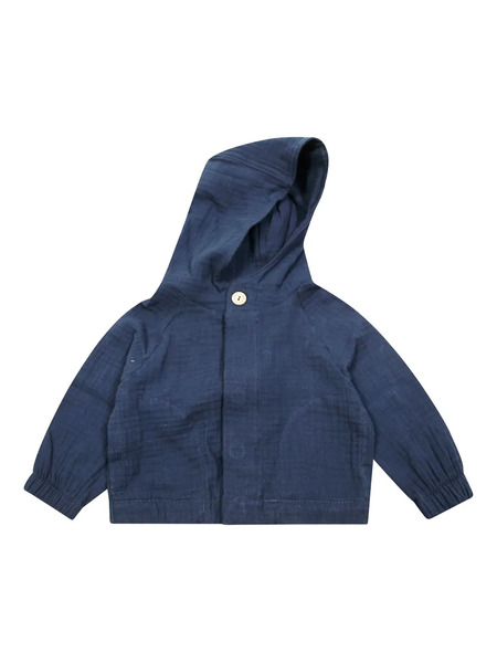  Lalalu Chaqueta Con Capucha Y Botones - Azul 