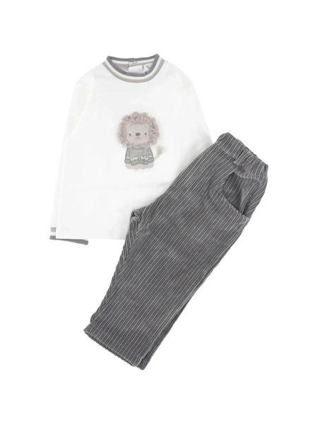  Lalalu Conjunto Con Aplique De León - Gris 