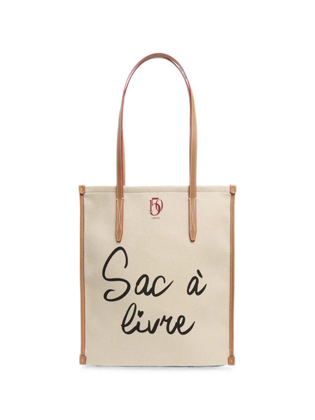  Lancel Canvas Leather-trim Tote Bag - Neutro 