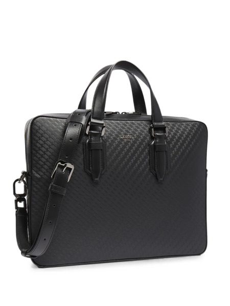  Lancel Charlie Embossed Leather Briefcase - Negro 