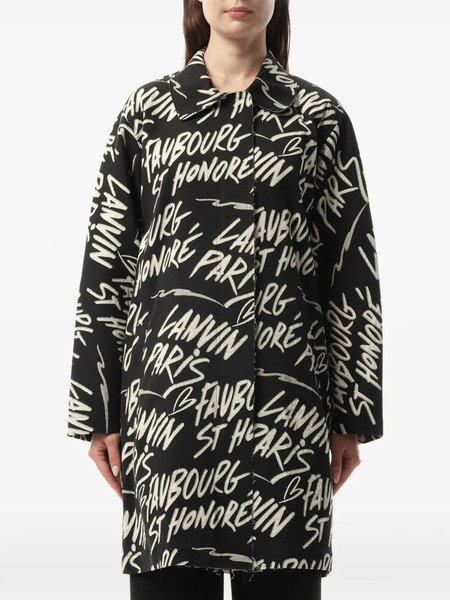  Lanvin Abrigo Con Estampado Gráfico - Negro 