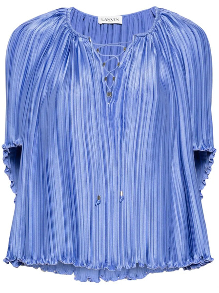  Lanvin Blusa Plisada - Morado 