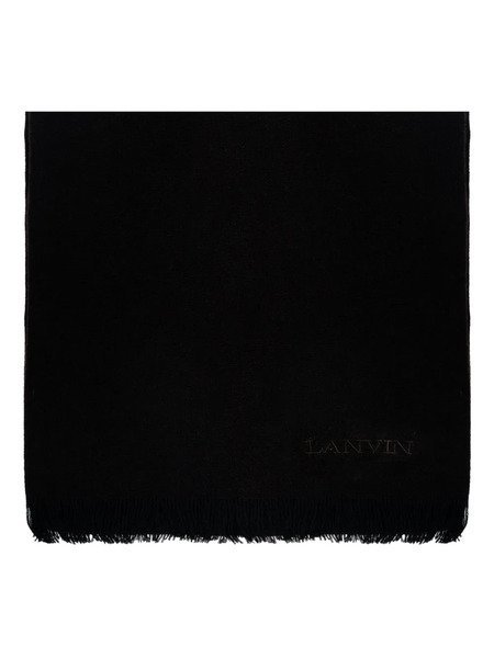  Lanvin Bufanda Con Logo Bordado - Negro 