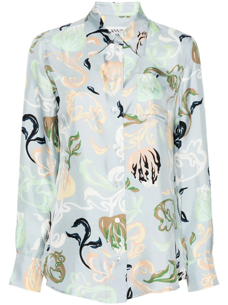  Lanvin Camisa Con Estampado Gráfico - Azul 