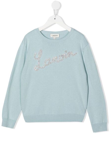  Lanvin Enfant Jersey Con Logo De Strass - Azul 
