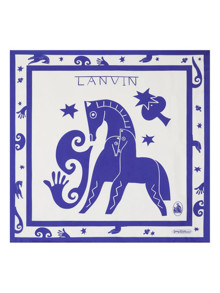  Lanvin Fular Con Estampado Gráfico - Blanco 