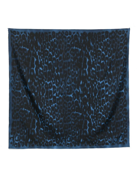  Lanvin Fular De Seda Con Estampado De Leopardo - Azul 