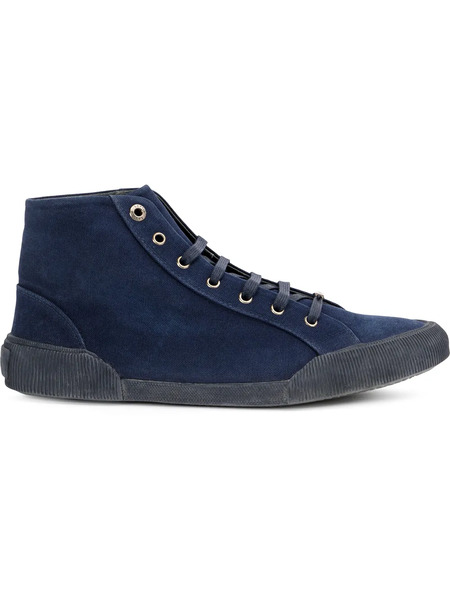  Lanvin Zapatillas De Lona Y Pana - Azul 