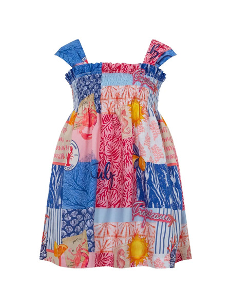  Lapin House Vestido Con Diseño Patchwork - Azul 