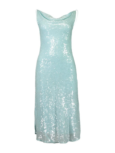  Lapointe Vestido Midi Con Lentejuelas - Azul 