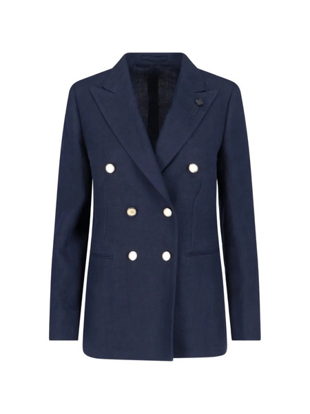  Lardini Blazer Con Doble Botonadura - Azul 
