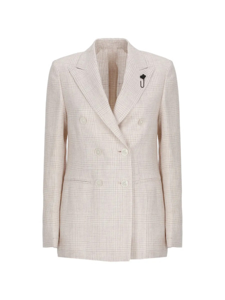  Lardini Blazer Con Doble Botonadura - Blanco 