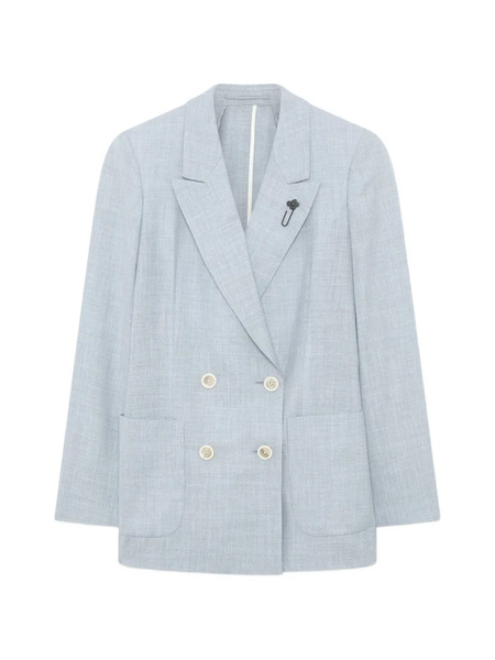  Lardini Blazer Con Solapas De Pico - Azul 
