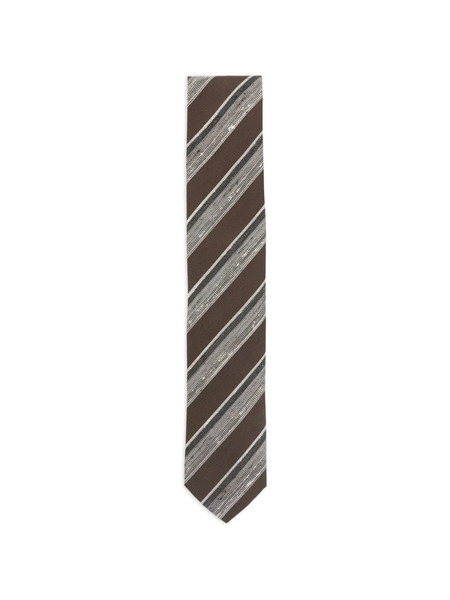  Lardini Corbata A Rayas - Marrón 