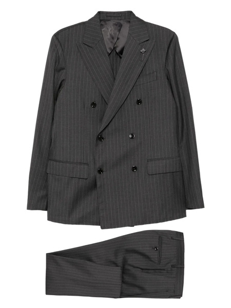  Lardini Traje A Rayas Diplomáticas - Gris 