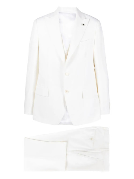  Lardini Traje De Tres Piezas - Blanco 