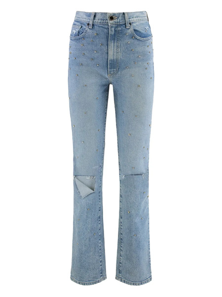  Le Jean Vaqueros Con Efecto Envejecido Y Apliques - Azul 