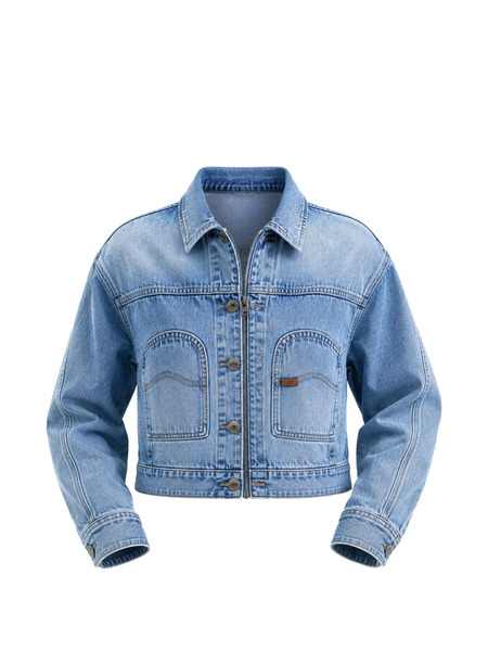  Lee Cropped Denim Jacket - Azul 