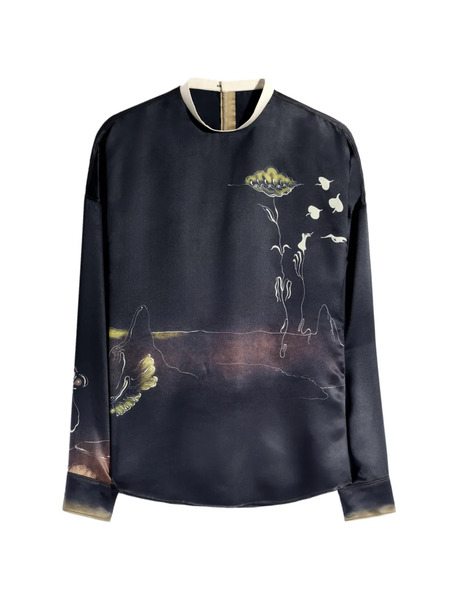  Lemaire Blusa Estampada - Negro 