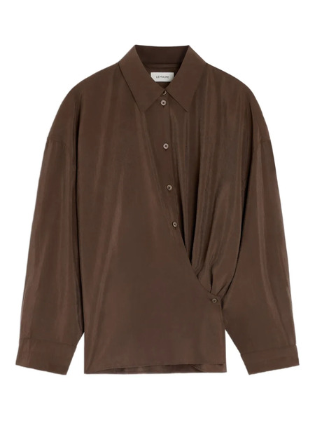  Lemaire Camisa Con Cuello Retorcido - Marrón 