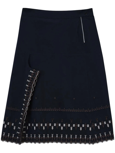  Lemaire Falda Bordada - Negro 