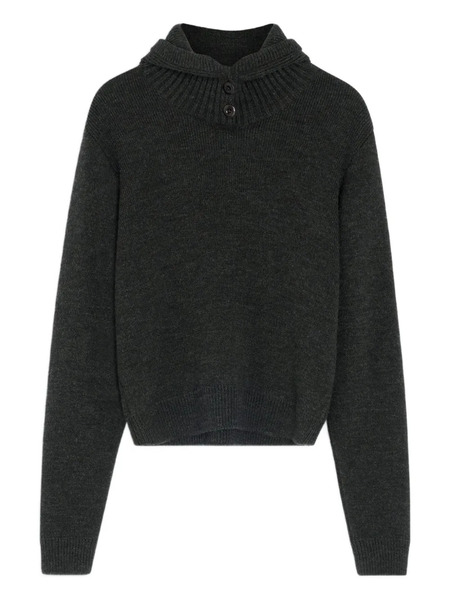  Lemaire Jersey Con Botones Y Capucha - Negro 