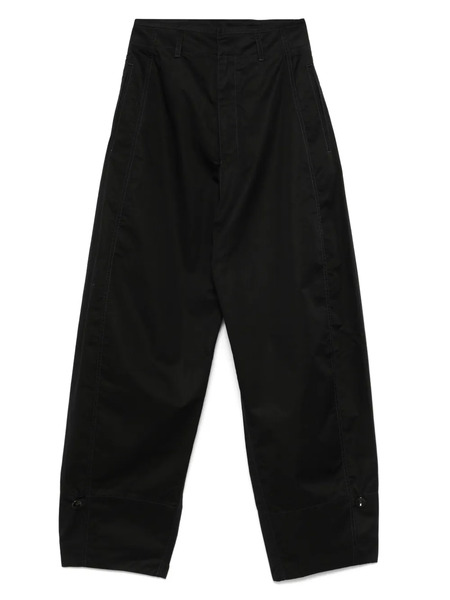  Lemaire Pantalones De Algodón - Negro 