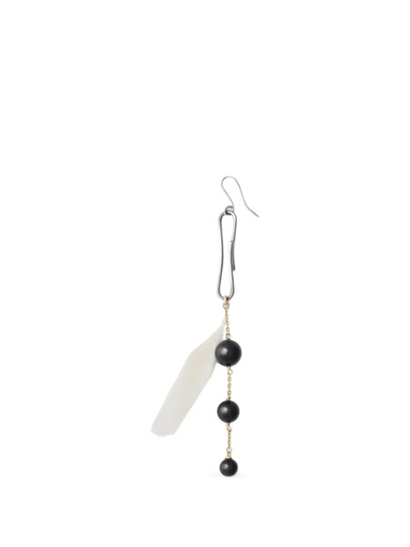  Lemaire Pendientes Con Aplique De ónix Y Pluma - Plateado 