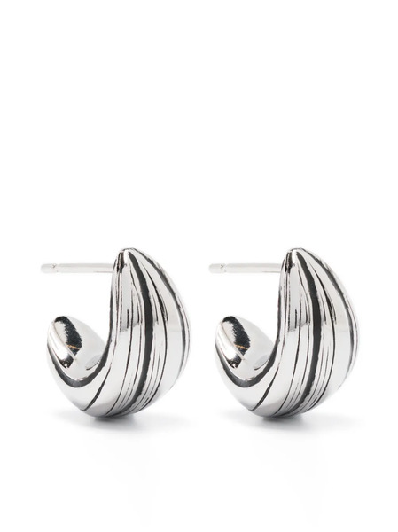  Lemaire Pendientes Girasol A Rayas - Plateado 